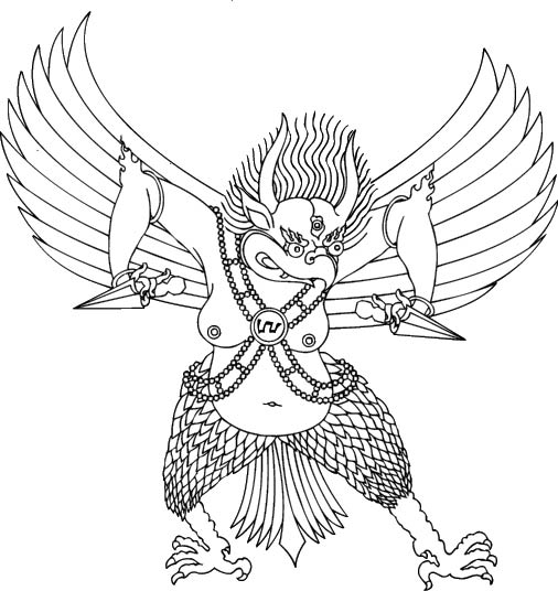 Tsogyel Garuda line drawing