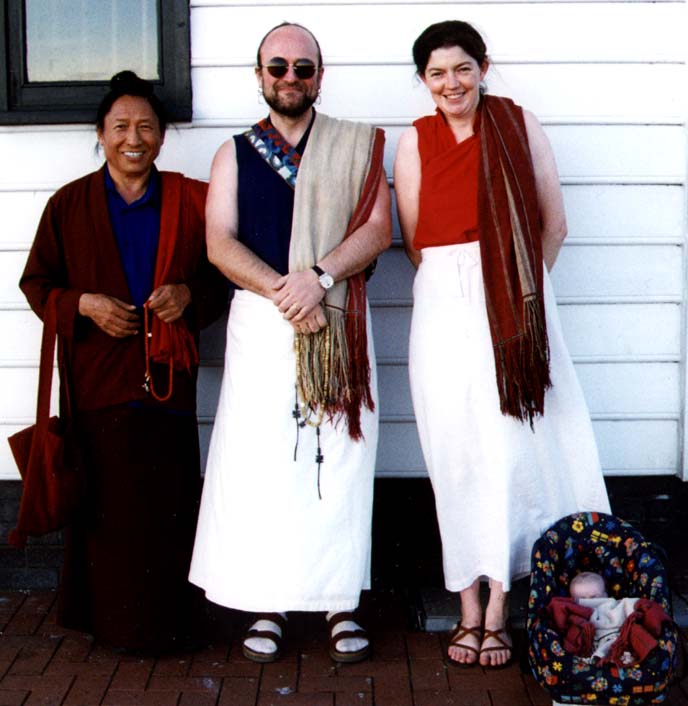 Lama Tharchin Rinpoche with Ngak’chang Rinpoche and Khandro Déchen and baby Robert