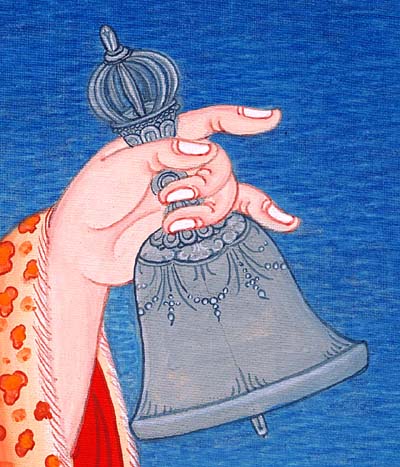 detail of thangka showing Rang-rig Togden’s bell