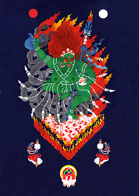 Green Seng-gé Dongma thangka